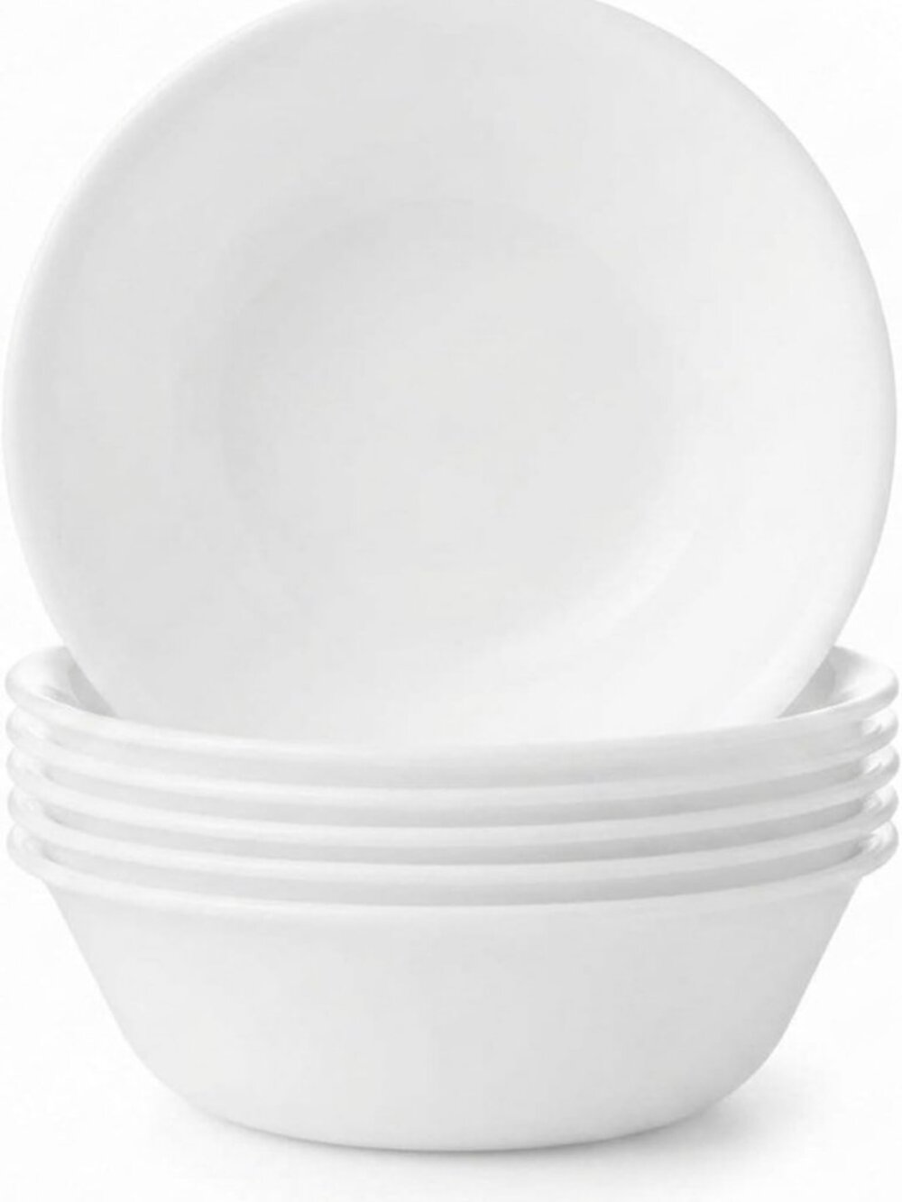 6-Piece Lightweight Soup & Cereal Bowl Set - Chip Resistant, 18-Oz Round, White